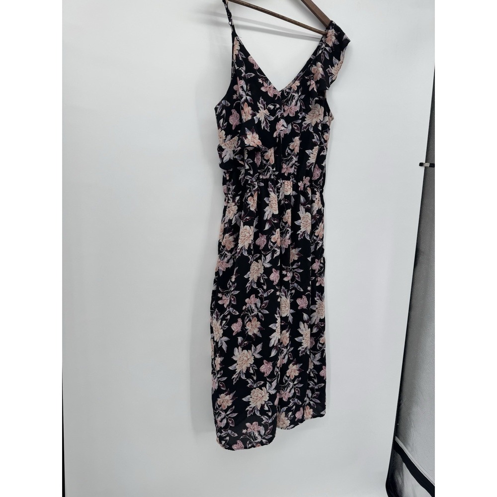 Xhilaration Multicolor Floral Ruffle Faux Wrap Sleeveless Wide Leg Jumpsuit XL - Picture 8 of 12